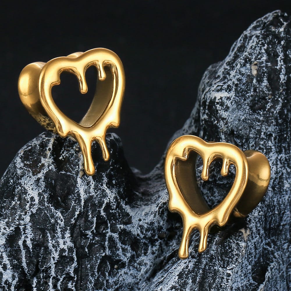Heart Drops Ear Gauges Plugs - Image 2
