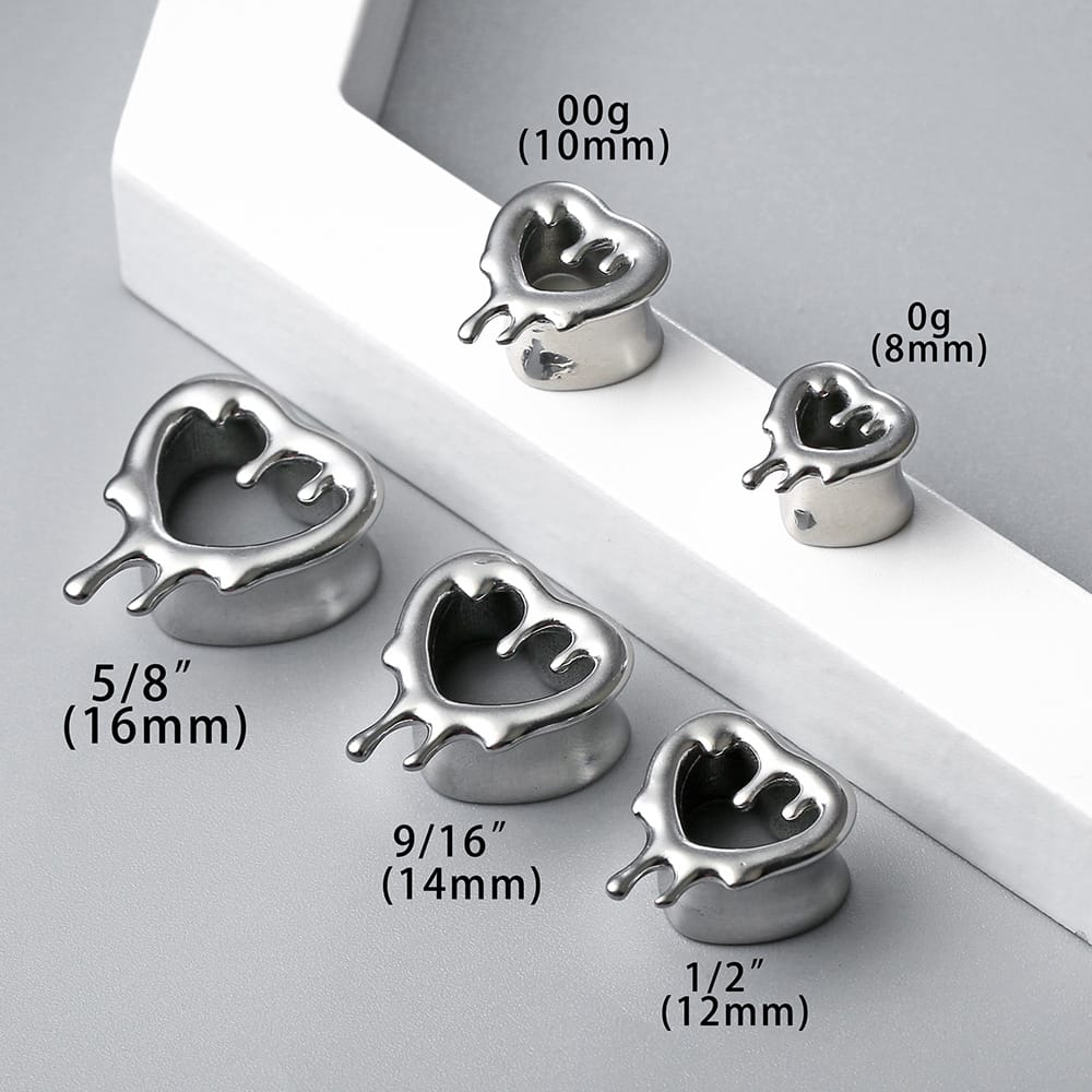 Heart Drops Ear Gauges Plugs - Image 7