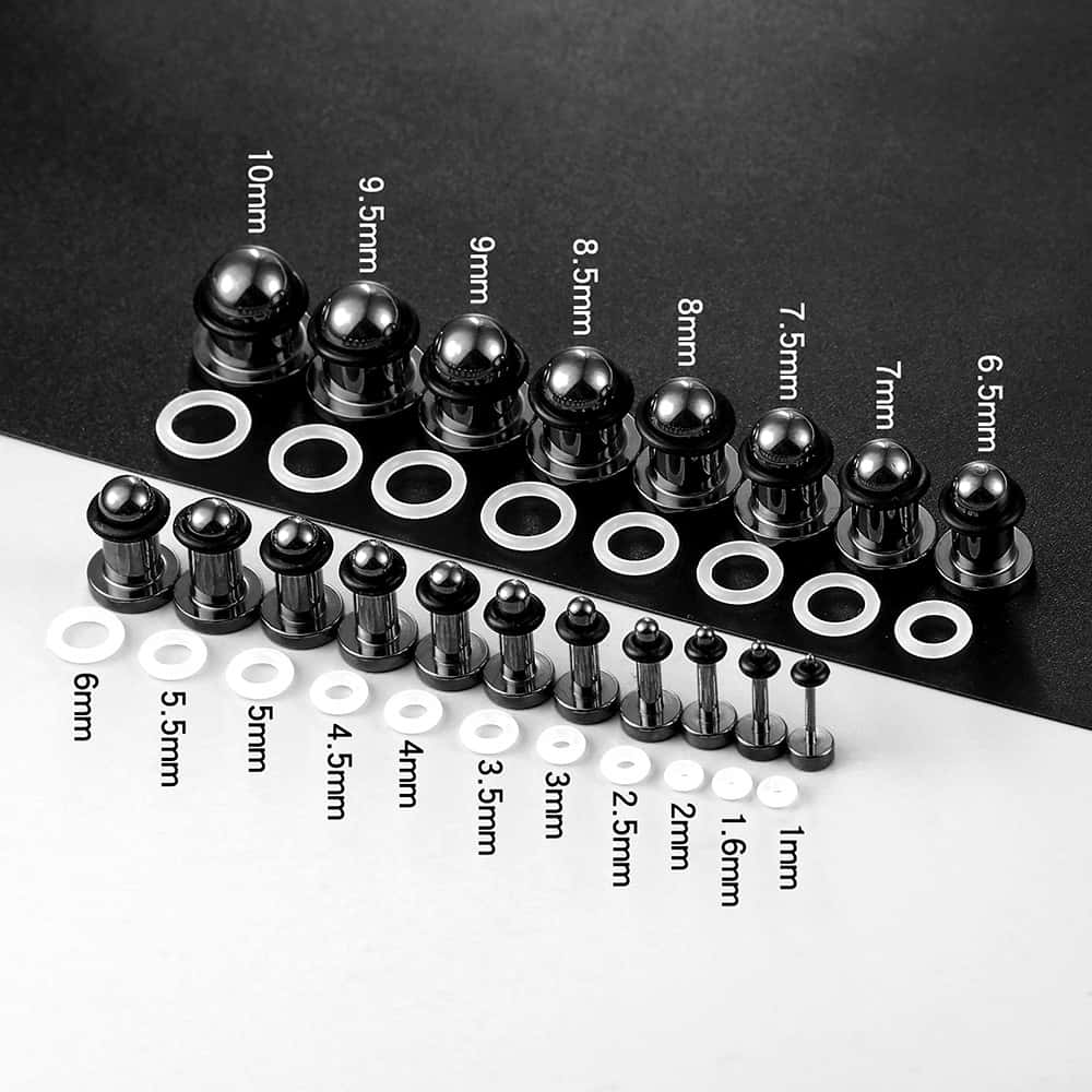 Set Basic Ear Gauges Tunnel 0.5mm Increments - Image 6