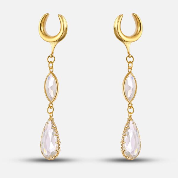 Luxury Crystal Ear Dangle Gauges