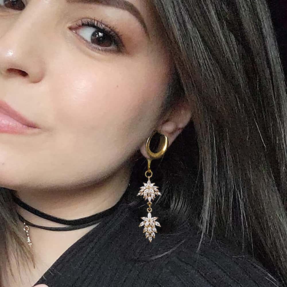 Luxury Flower Ear Dangle - Image 2