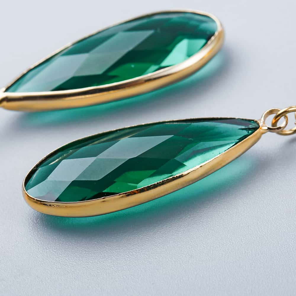 Green Crystal Stone Ear Dangle - Image 5