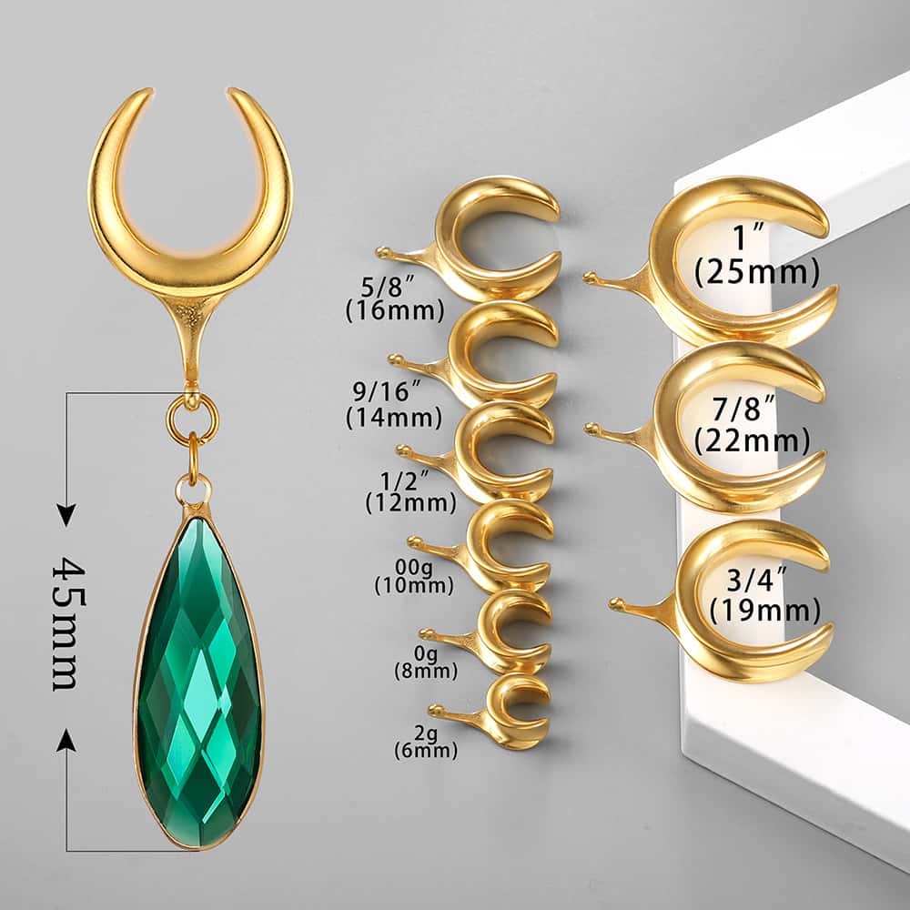 Green Crystal Stone Ear Dangle - Image 6