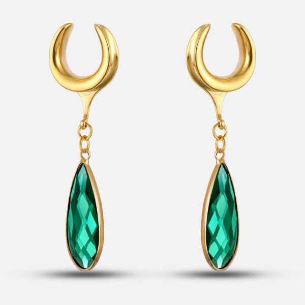 Green Crystal Stone Ear Dangle