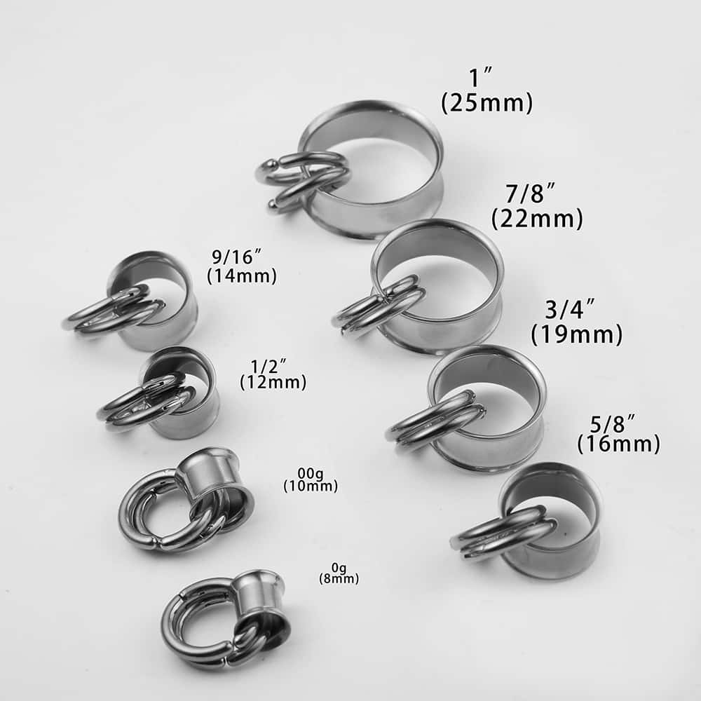 Ear Tunnels with 2 Smooth Loop Rings - Image 6