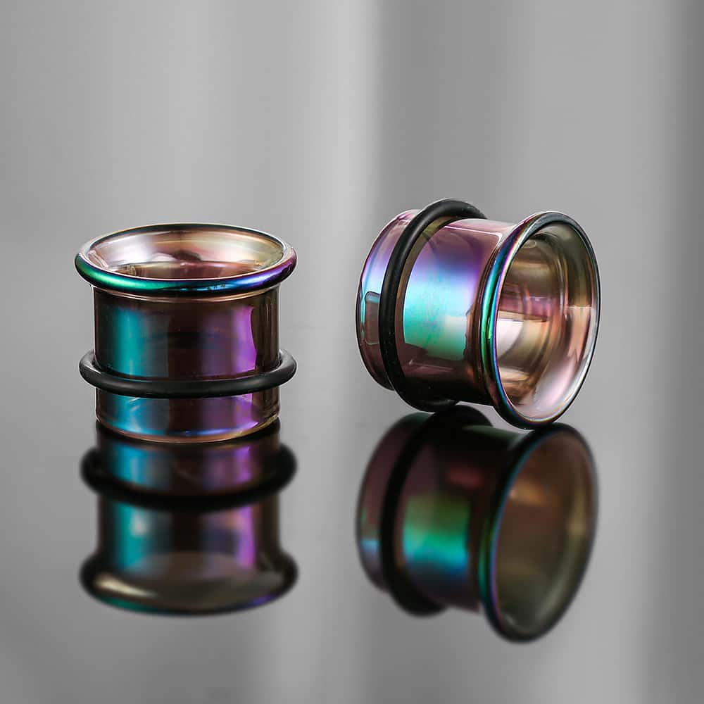 Rainbow Pyrex Glass Ear Gauges - Image 3