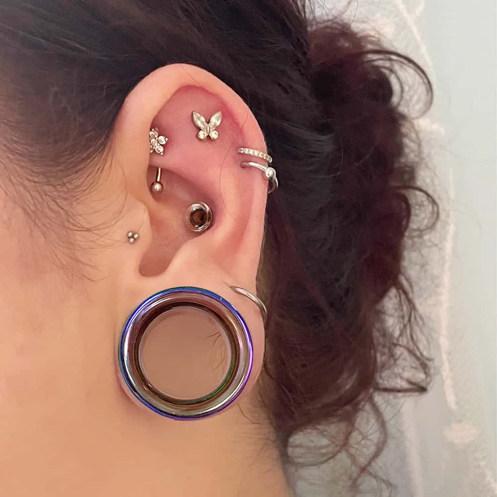 Rainbow Pyrex Glass Ear Gauges - Image 2