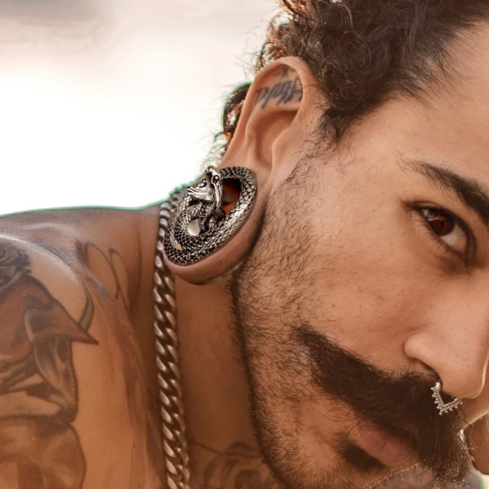 Coiled Cobra Snake Piercing Jewelry - Image 4