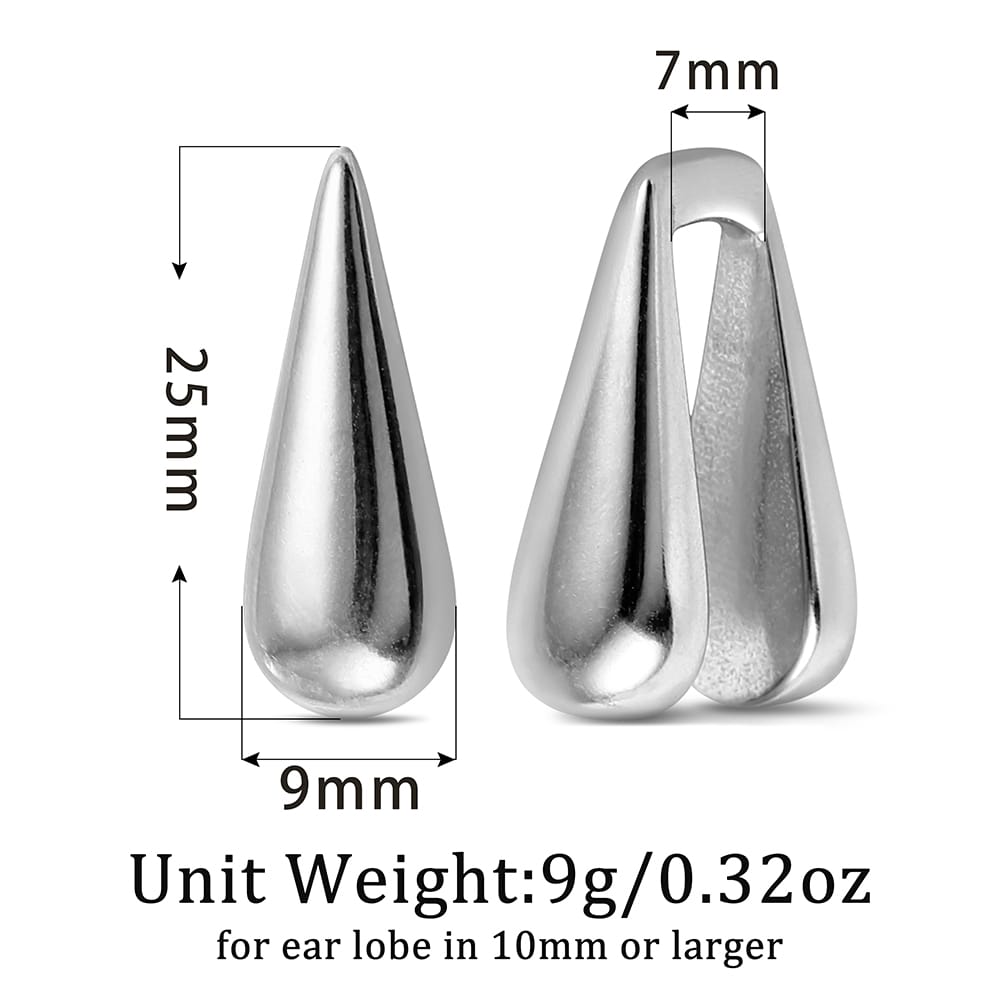 00g Water Droplet Ear Hangers - Image 5