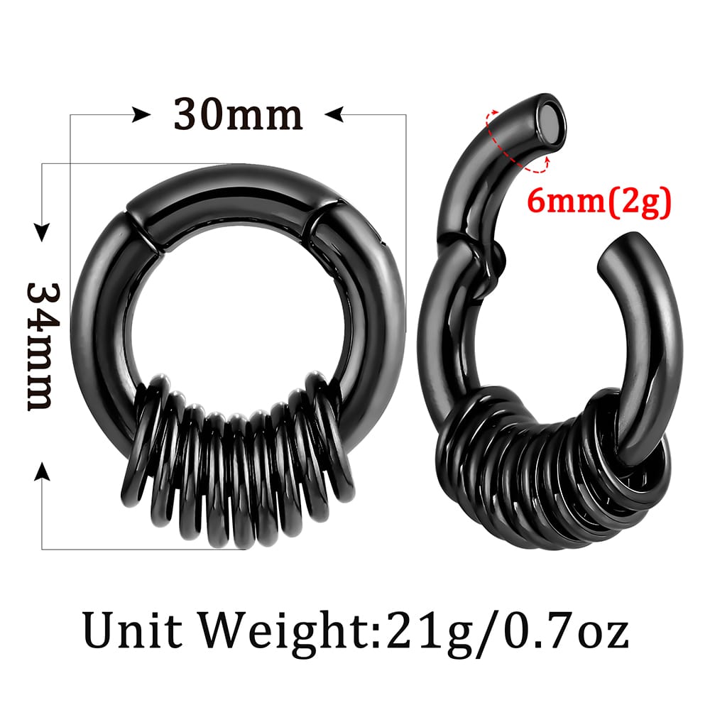 2g Stacked Hoops Ear Hangers - Image 7