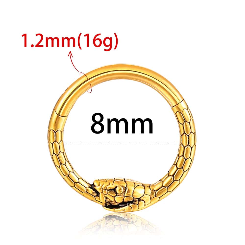 Ouroboros Septum Clicker Nose Rings - Image 6