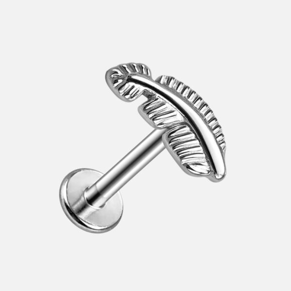 Feather Threadless Flat Back Labret