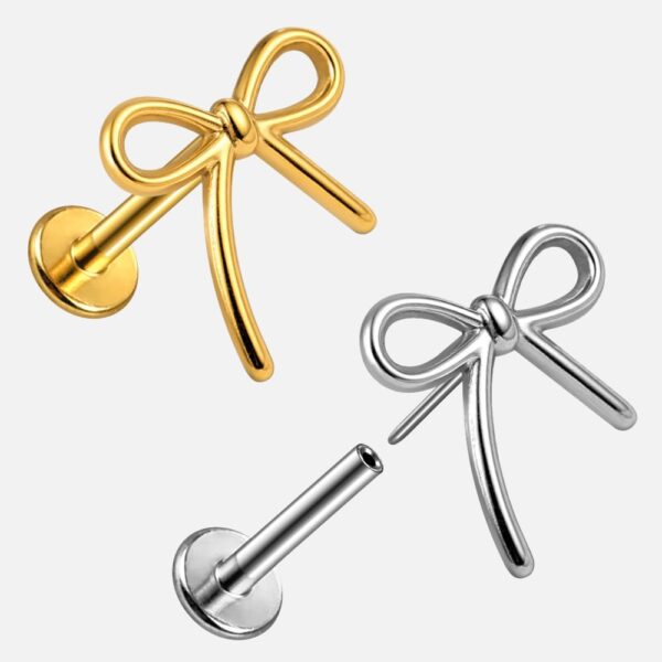 Bowknot Threadless Flat Back Labret