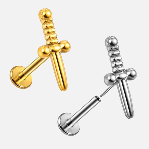 Cross Sword Labret Stud