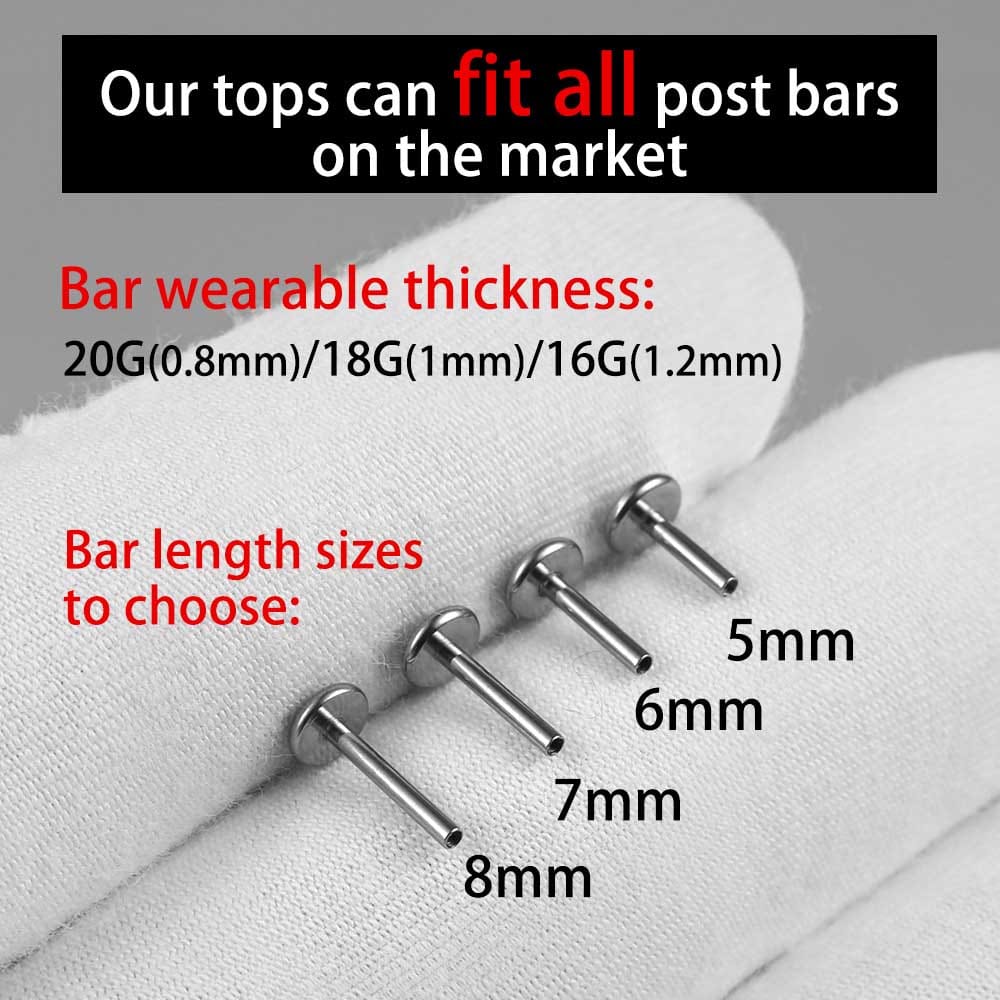 Feather Threadless Flat Back Labret - Image 5