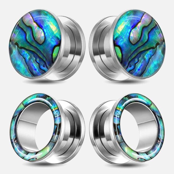 Screw Fit Colorful Shell Ear Tunnels