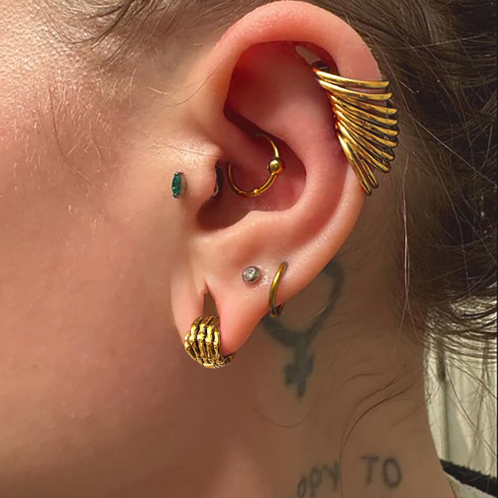 Skeleton Hand Ear Lobe Cuffs - Image 2