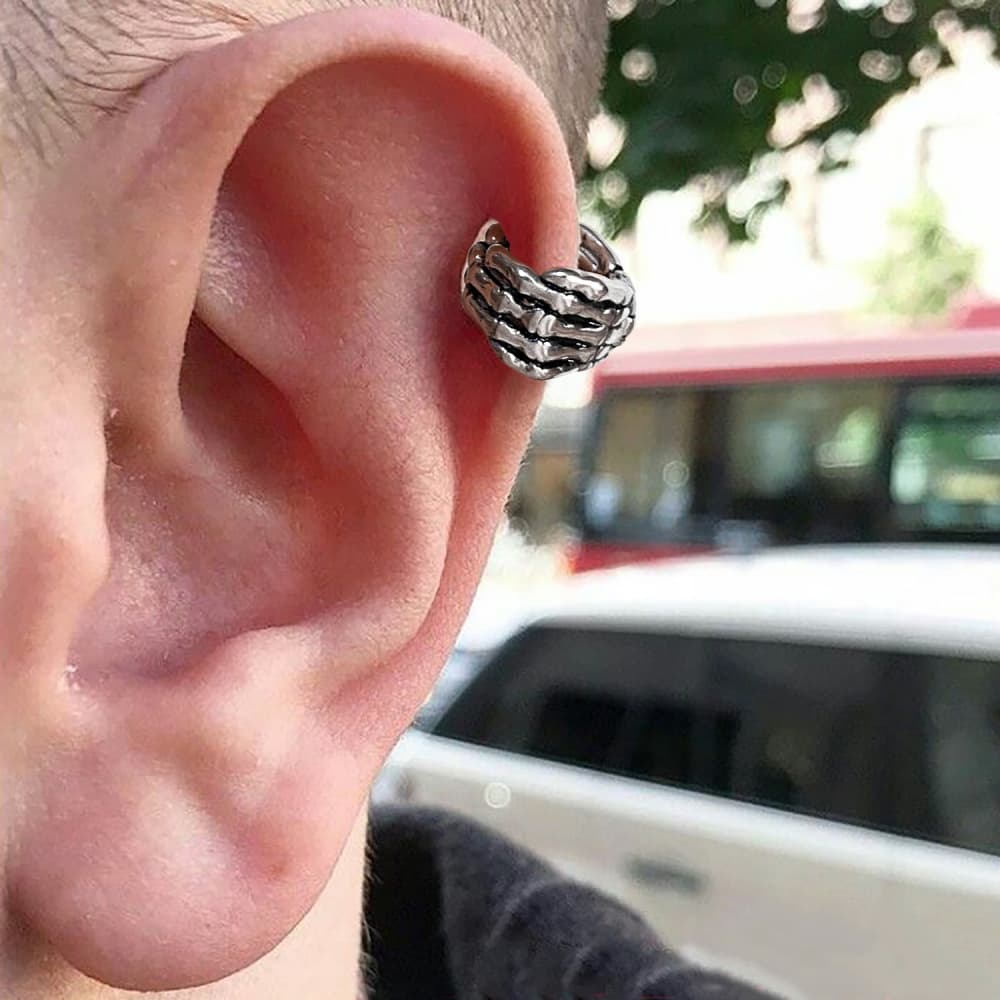 Skeleton Hand Ear Lobe Cuffs - Image 4
