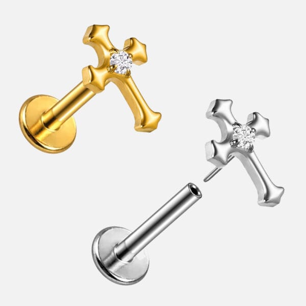 Cross Flat Back Studs