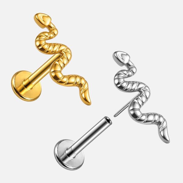Snake Threadless Flat Back Labret