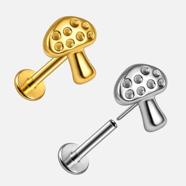 Mushroom Threadless Flat Back Labret