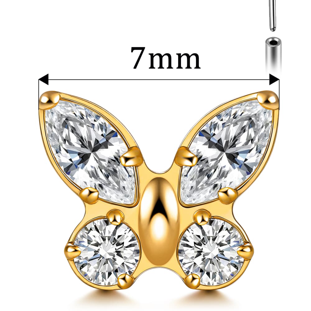 Butterfly CZ Flat Back Studs - Image 6