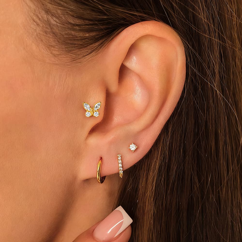 Butterfly CZ Flat Back Studs - Image 2