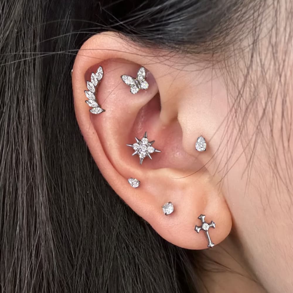 Butterfly CZ Flat Back Studs - Image 4