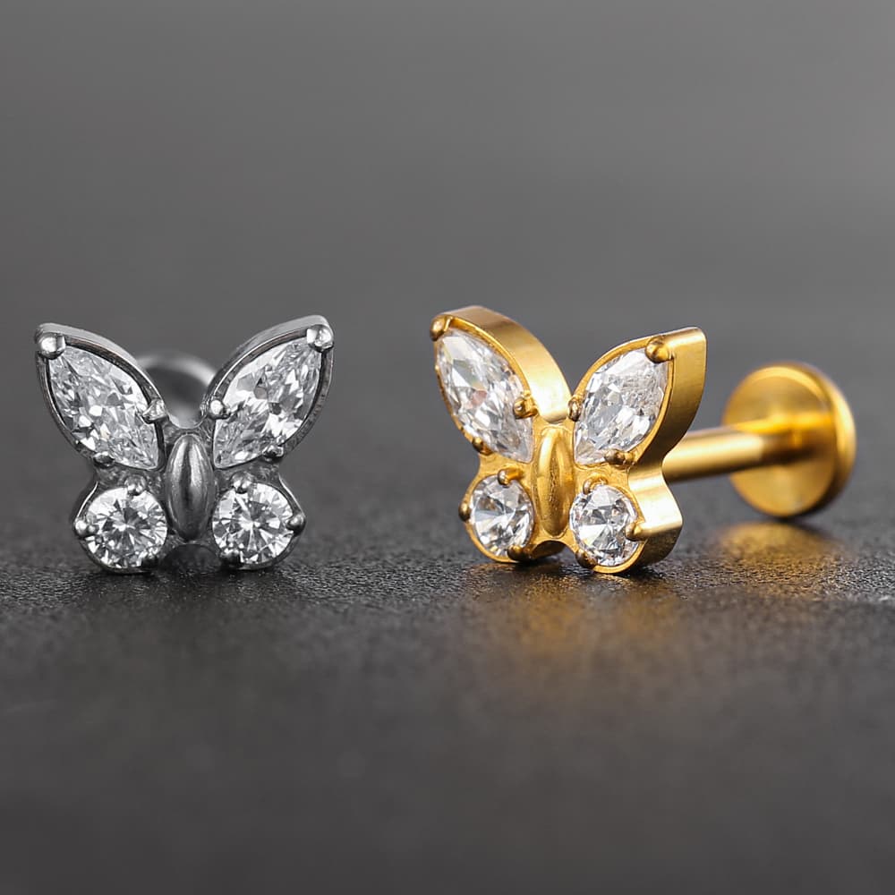 Butterfly CZ Flat Back Studs - Image 3