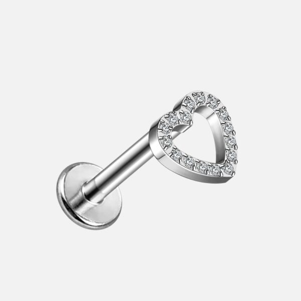 Heart CZ Flat Back Studs